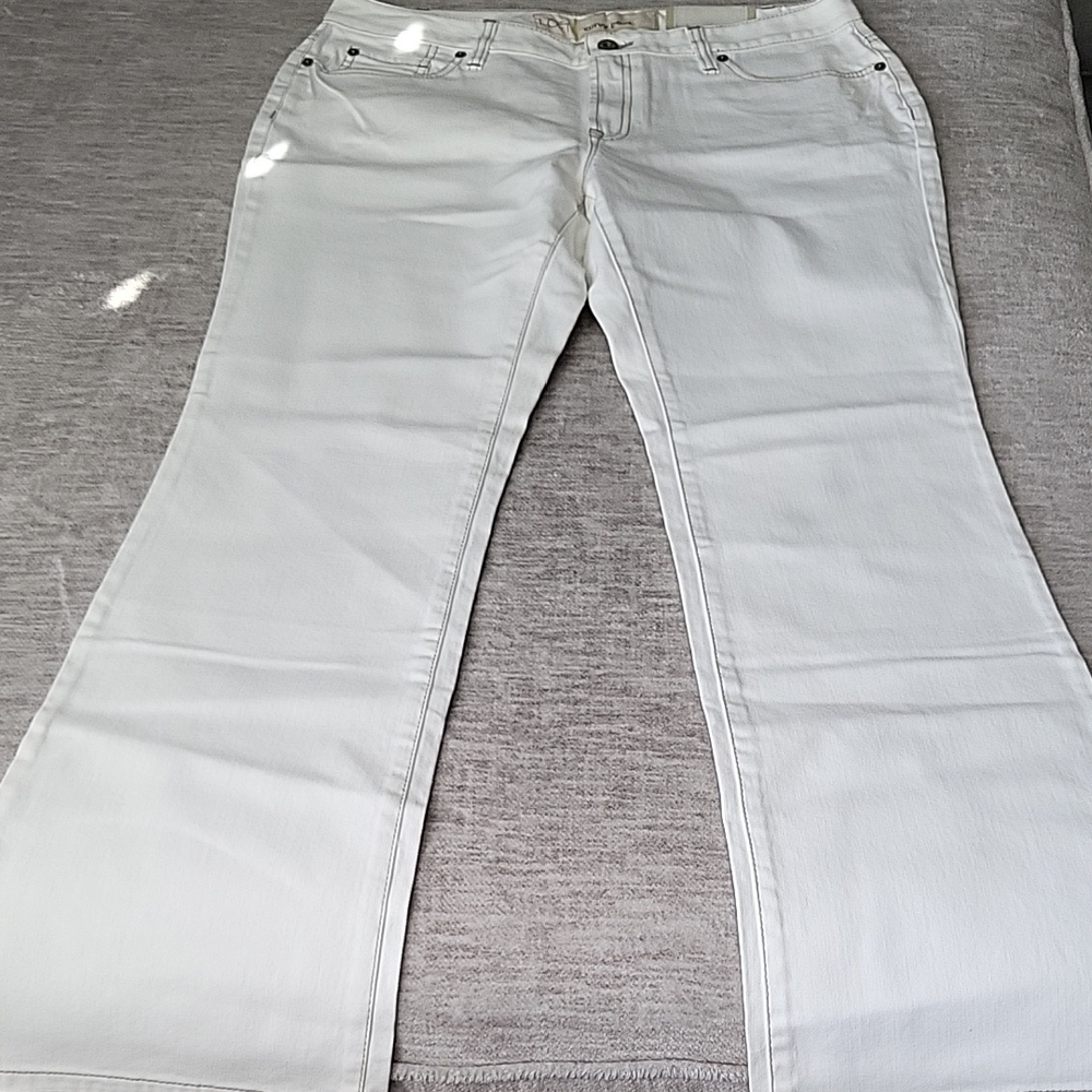 LOFT Women's White Boot Cut Jeans